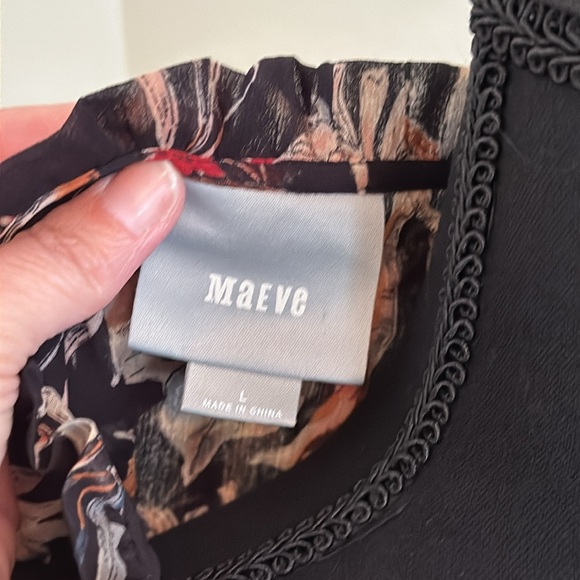 Maeve Floral Peasant Blouse, Size L - Picture 10 of 15